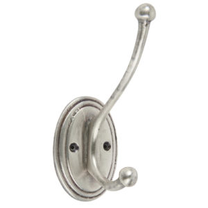 Metall Wandhaken oval silber antik
