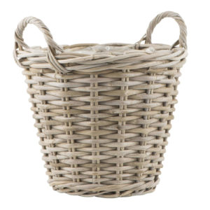 Korb aus Rattan mit Kunststoffeinsatz, Höhe 30 cm