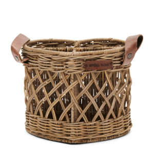 Rustic Rattan Utensils Holder Heart, Rattankorb Herz