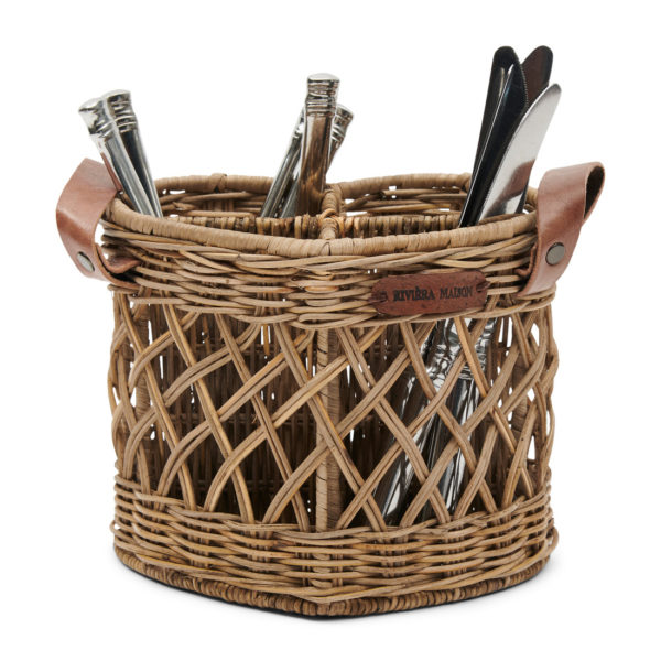 Rustic Rattan Utensils Holder Heart Rattankorb Herz – Bild 2