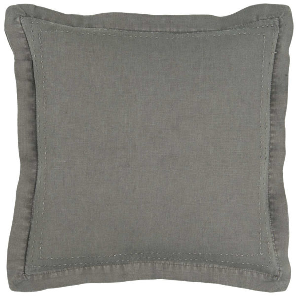 Kissenbezug mit Steppnaht und Kante smoke, grau