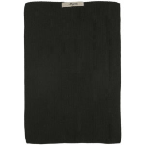 Handtuch Mynte pure black, schwarz gestrickt