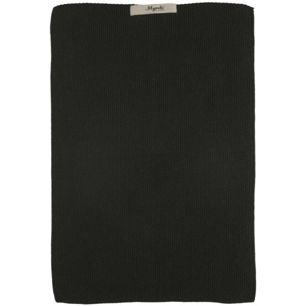6352-24 Handtuch Mynte pure black, schwarz gestrickt