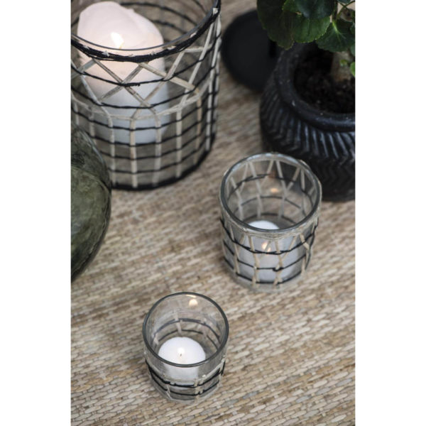 Kerzenhalter für Teelicht mit Bambusgeflecht Höhe 8cm – Bild 2