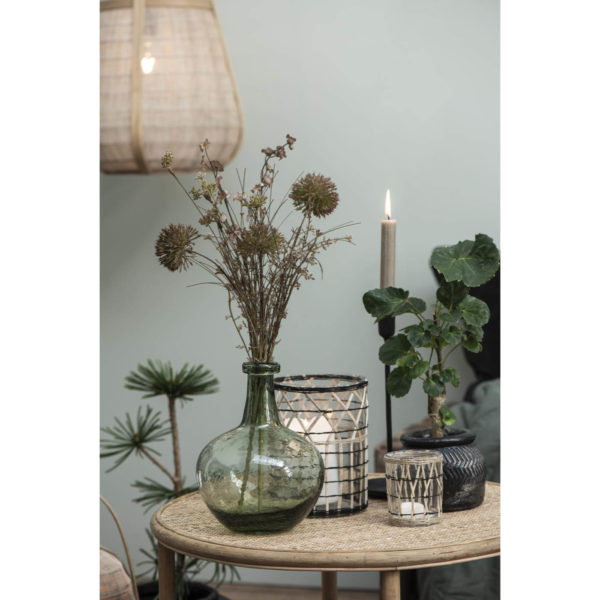 Kerzenhalter für Teelicht mit Bambusgeflecht Höhe 9.7cm – Bild 3
