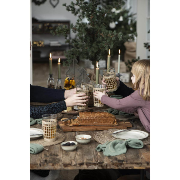 Trinkglas mit Strohgeflecht aus Seegras – Bild 5