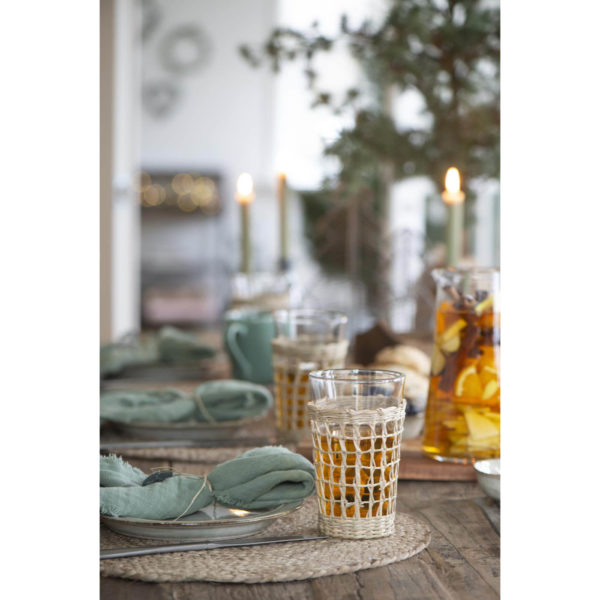 Trinkglas mit Strohgeflecht aus Seegras – Bild 10