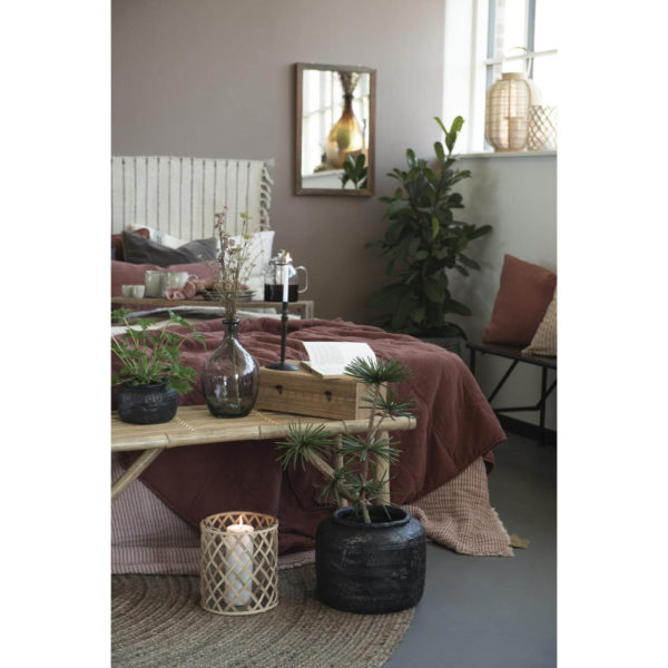 Vase Glasballon 28cm graues Glas mundgeblasen – Bild 5