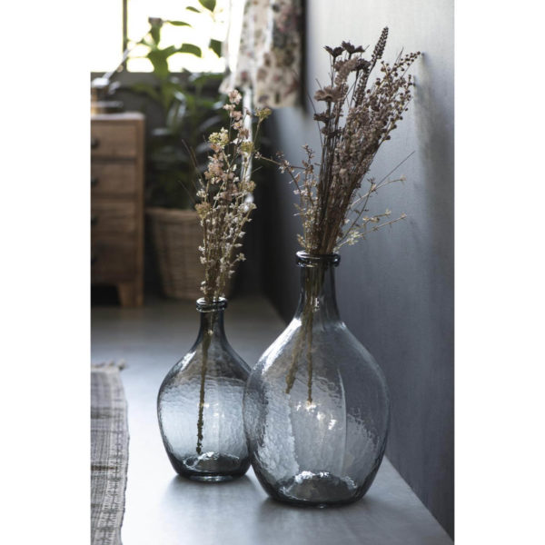 Vase Glasballon 28cm graues Glas mundgeblasen – Bild 2
