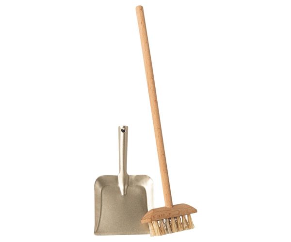 Miniature Broom Set Puppenhaus Handfeger Set Metall / Holz