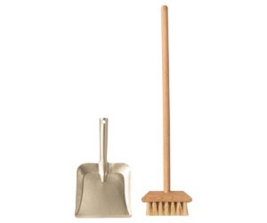 Miniature Broom Set Puppenhaus Handfeger Set Metall / Holz – Bild 2