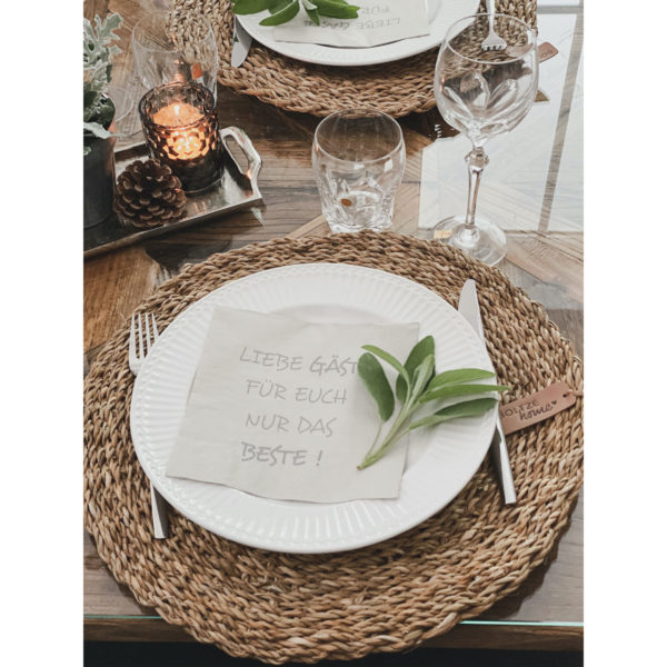 Servietten Liebe Gäste grau 20Stk. – Bild 3