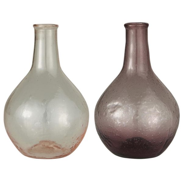 Unika Vase langer Hals klar / leicht rose 16cm – Bild 2