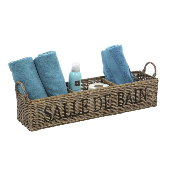 Badezimmerkorb Aufbewahrungsbox Salle de Bain Rattan 60cm – Bild 2