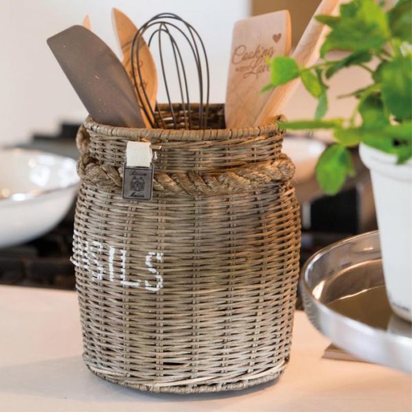 Rustic Rattan Utensils Pot – Bild 4