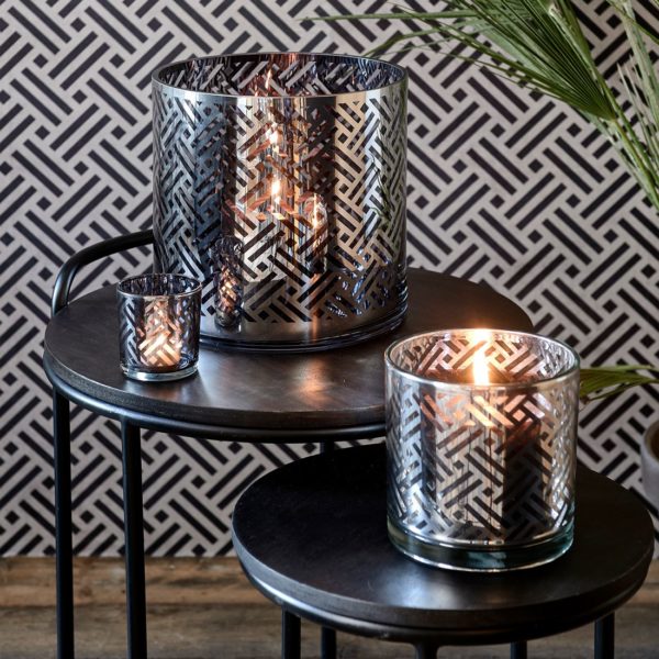 Yacht Club Hurricane L blue silver Windlicht – Bild 3