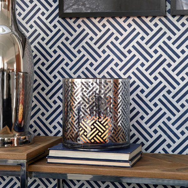 Yacht Club Hurricane L blue silver Windlicht – Bild 4