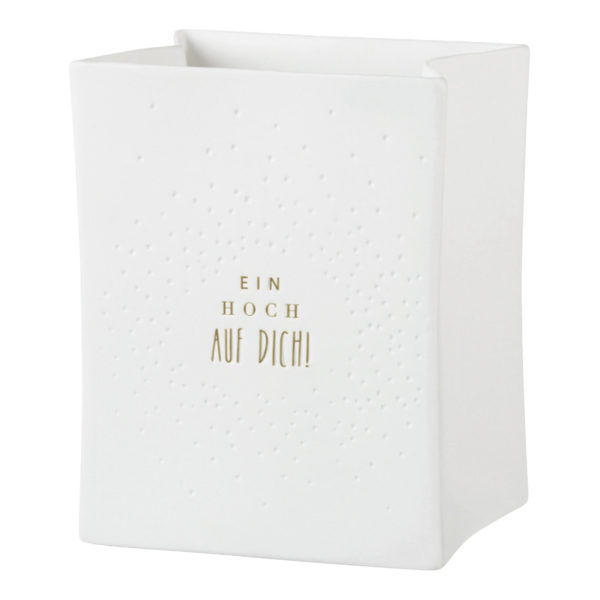 Porzellanlichttüte "Ein Hoch auf Dich" 10cm