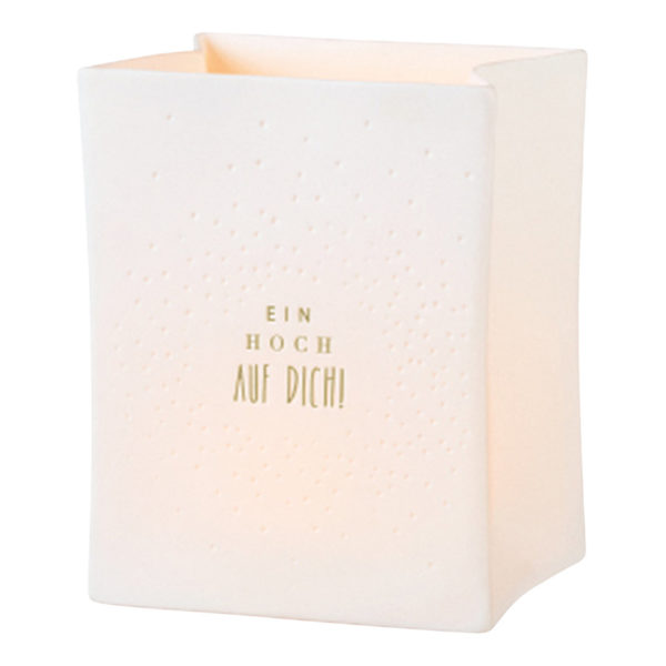 Porzellanlichttüte "Ein Hoch auf Dich" 10cm – Bild 2