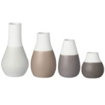 4er Mini Pastellvasen Set Grautöne 4 - 8.5cm