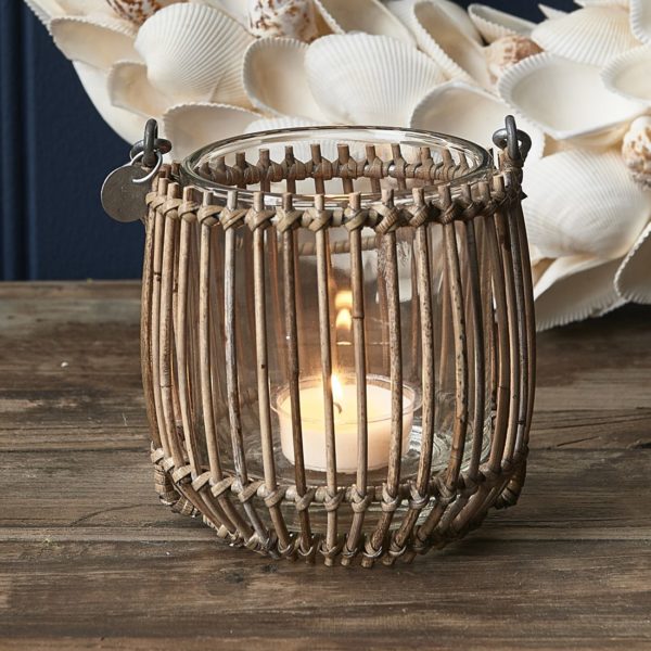 Rustic Rattan Vertical Weave Votive Teelichthalter – Bild 4