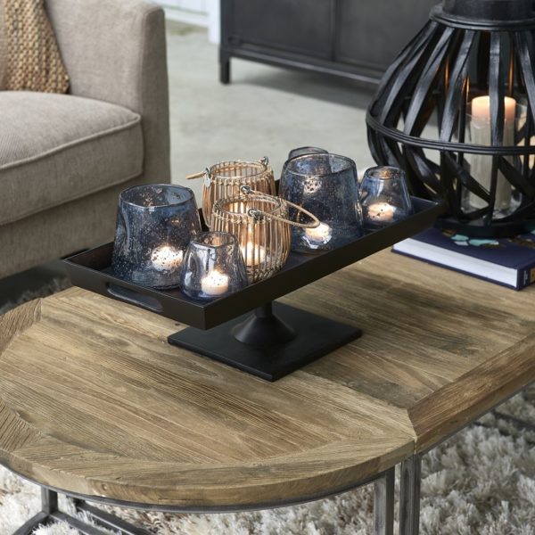 Rustic Rattan Vertical Weave Votive Teelichthalter – Bild 2