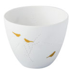 Poesielicht Vögel gold Porzellan 6.5 cm