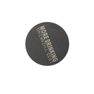 2er Set Schiefer Untersetzer "More Drinking" 10cm