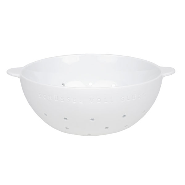 f_0015451 Porzellansieb groß "Schüssel voll Glück" 21.5cm