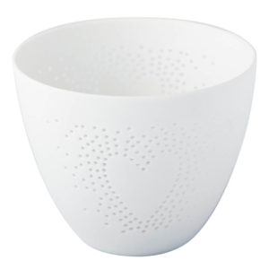 Poesielicht Häuser Aus Porzellan - Teelichthalter Mit Lochmuster 9,5x9cm