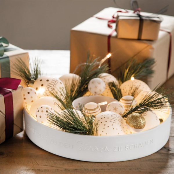 Porzellankranz "Nimm Dir Zeit..." 32cm weiß – Bild 4