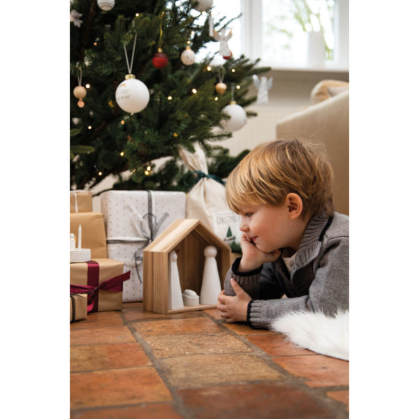 Große Krippe Akazie Porzellan 18.5 x 20.5 x 9.5cm – Bild 2