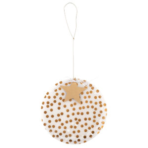 2er Set Kreisornament Christbaumschmuck gold Konfetti