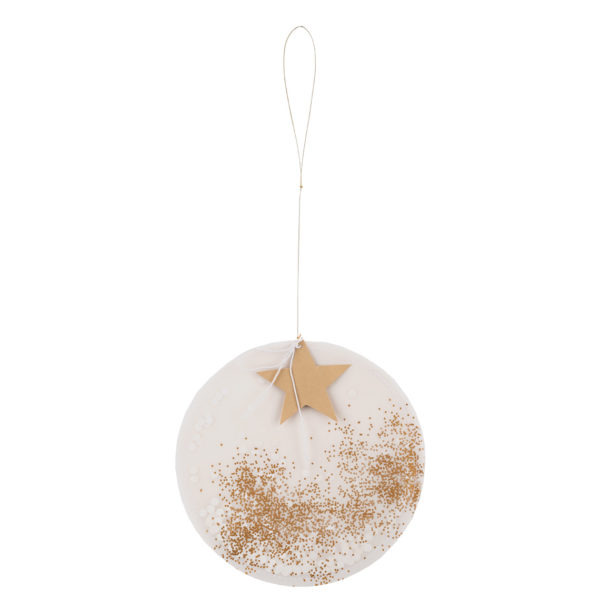2er Set Kreisornament Christbaumschmuck gold Konfetti – Bild 2