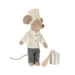 Kuschelmaus Kochmaus mit Topf & Kochlöffel 12cm