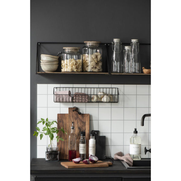 Glaskrug mit Holzdeckel 23.5cm, Vorratsglas – Bild 4