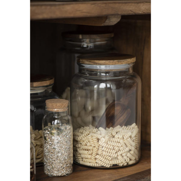 Glaskrug mit Holzdeckel 23.5cm, Vorratsglas – Bild 5