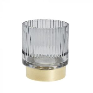 Sismille Teelichthalter hellgrau 9cm