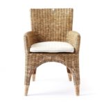 The Hamptons Dining Armchair Rattan, Esszimmerstuhl mit Sitzkissen