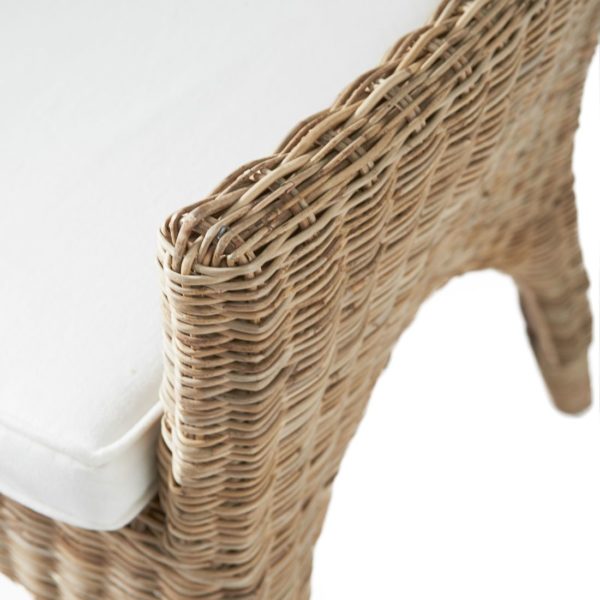 The Hamptons Dining Armchair Rattan, Esszimmerstuhl mit Sitzkissen – Bild 5