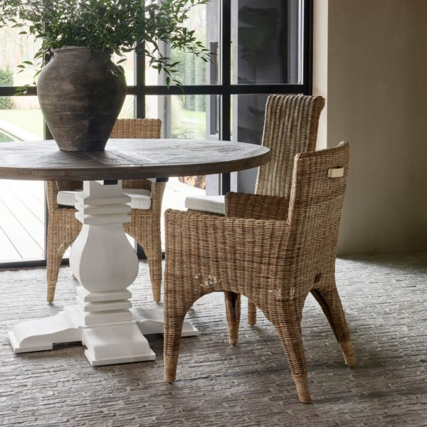 The Hamptons Dining Armchair Rattan, Esszimmerstuhl mit Sitzkissen – Bild 2