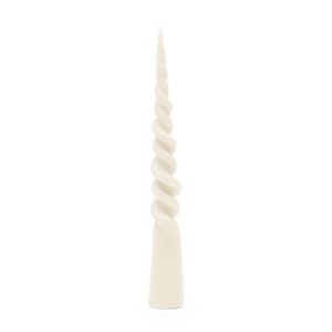 Twisted Cone Candle off-white 35cm, Dinnerkerze