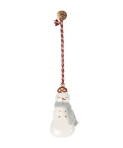 Weihnachtsbaumschmuck Metallornament Schneemann hellblauer Schal