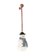 Weihnachtsbaumschmuck Metallornament Schneemann dunkelblauer Schal