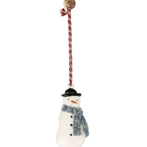 Weihnachtsbaumschmuck Metallornament Schneemann dunkelblauer Schal