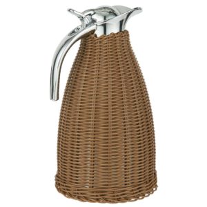 Thermoskanne Polyrattangeflecht braun Edelstahl