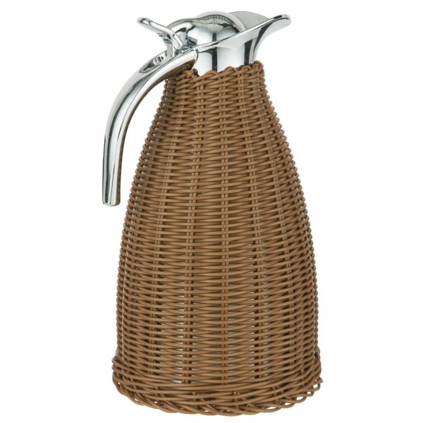 1620-14_W1400 Thermoskanne Polyrattangeflecht braun Edelstahl