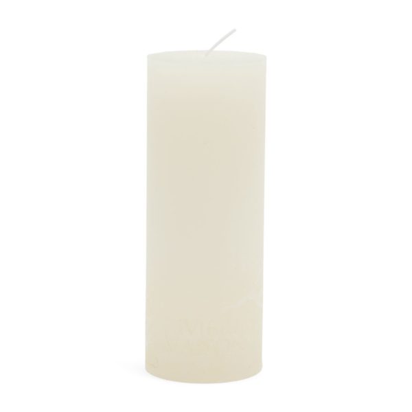Pillar Candle Rustic white 7x18cm, Stumpenkerze