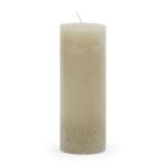 Pillar Candle Rustic flax 7x18cm, Stumpenkerze