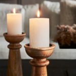 Pillar Candle Rustic white 7x10cm, Stumpenkerze – Bild 4